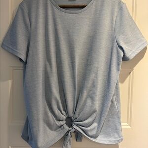 Light Blue Women's Top with Tie Detail